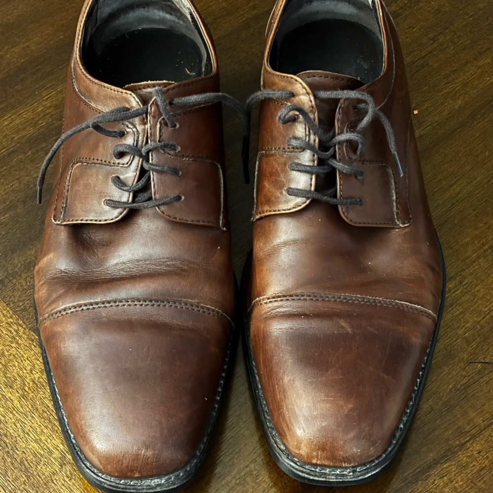 Johnston & Murphy Rich Brown Leather Derbys size 8 1/2
